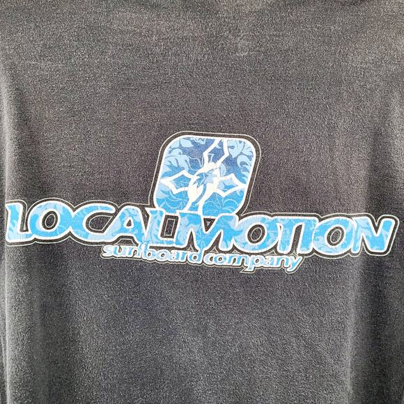 Vintage Local Motion Surfboard Company Faded Black & Blue T-Shirt Men's Sz M - Picture 3 of 9